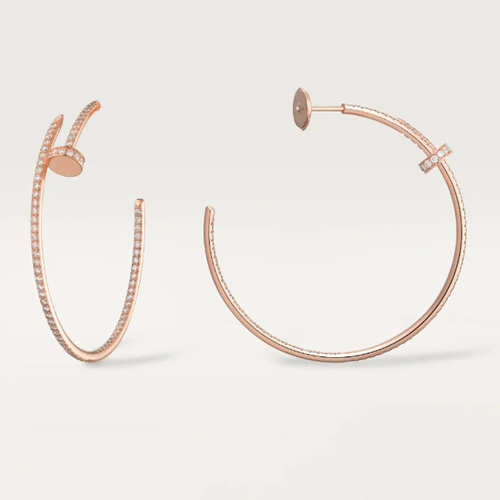 Nail Earrings Diamonds l Rose Gold
