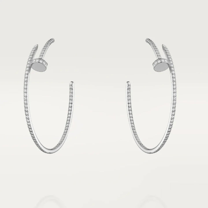 Nail Earrings Diamonds l Silver