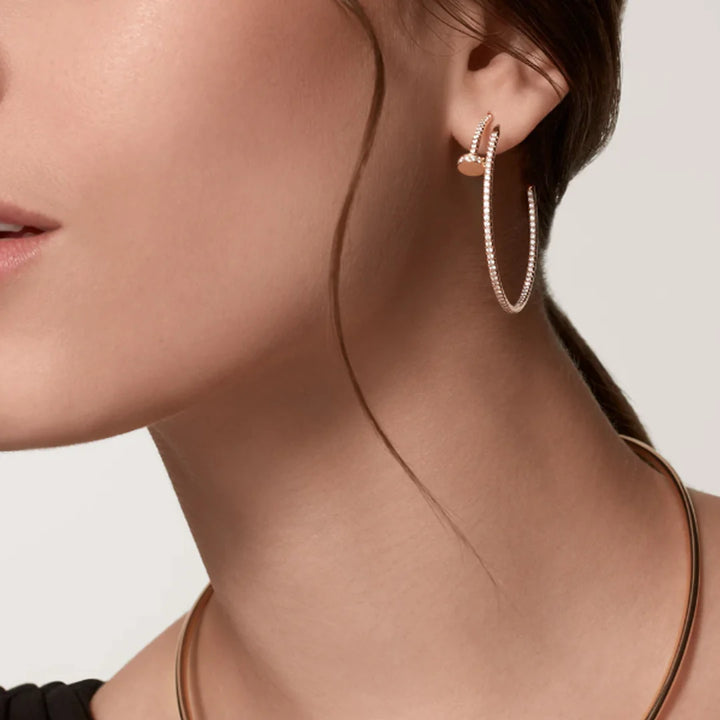 Nail Earrings Diamonds l Silver